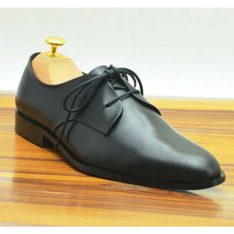 ORIGINAL KULIT - SEPATU Pantofel Pria BIG SIZE 44 45 46 47 48 /Sepatu Oxford Kasual JUMBO Hitam,ORI