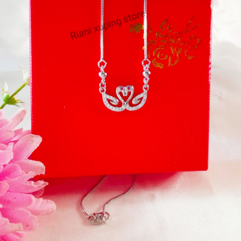 Kalung lapis emas silver Rantai xuping