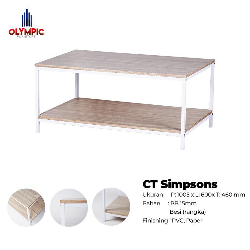 Olympic CT Simpsons Coffe Table Meja Tamu Rangka Besi