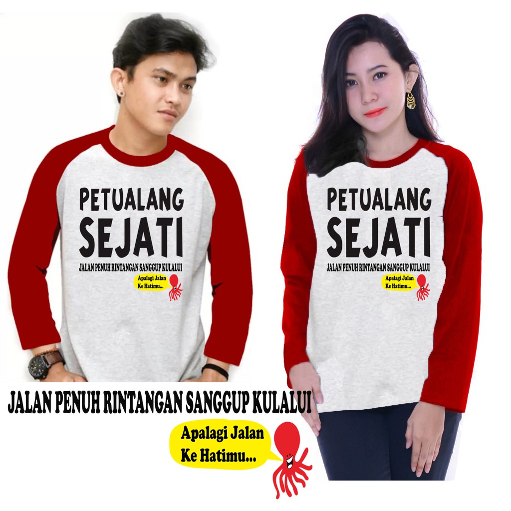 Kaos Raglan Gambar Petualang | Lengan Panjang | Ukuran M - L - XL -XXL