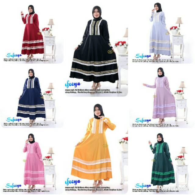 GAMIS PAYUNG MAXY DRESS Safeeya Renda BUSUI Polos Simple