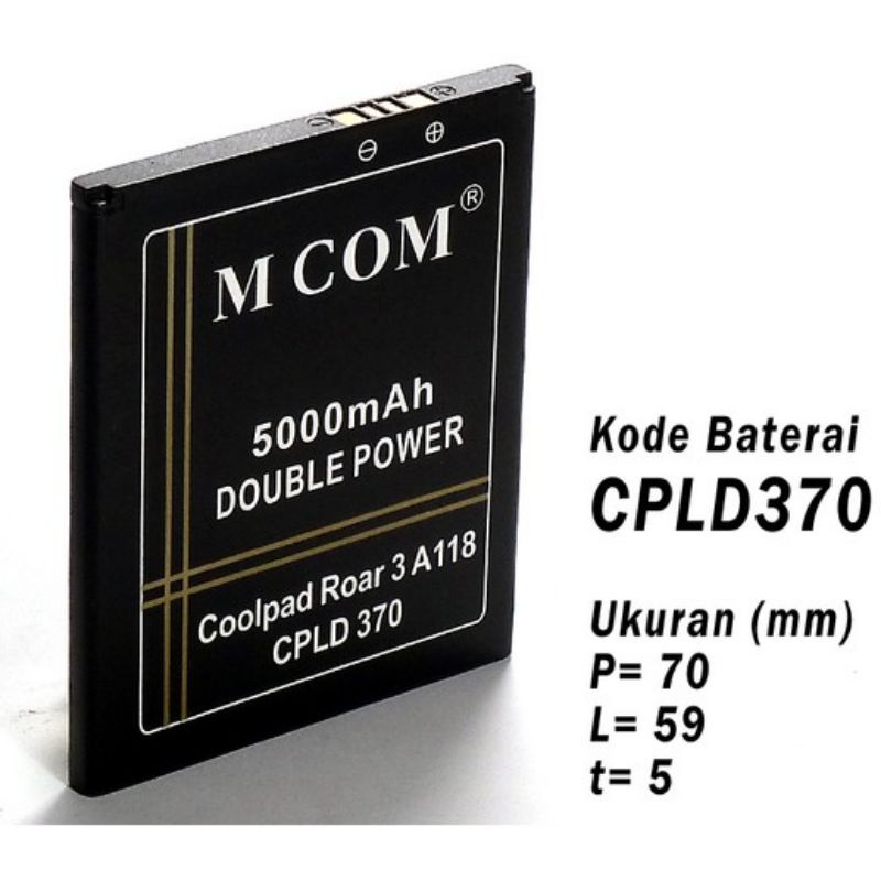 Baterai Double Power Mcom Coolpad Roar 3 A118 CPLD-370 CPLD370