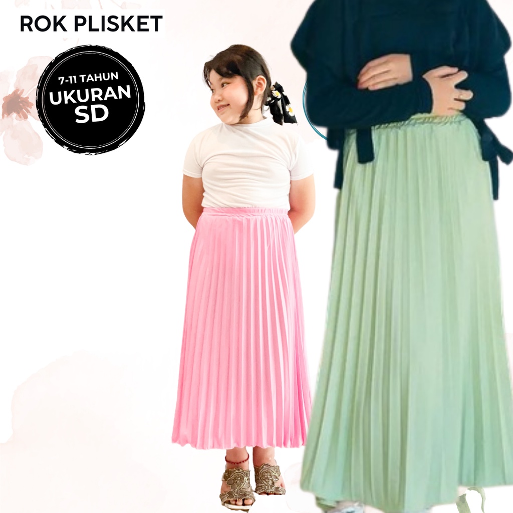 rok plisket anak/rok plisket anak premium 7-10tahun/rok plisket anak perempuan Terfavorit