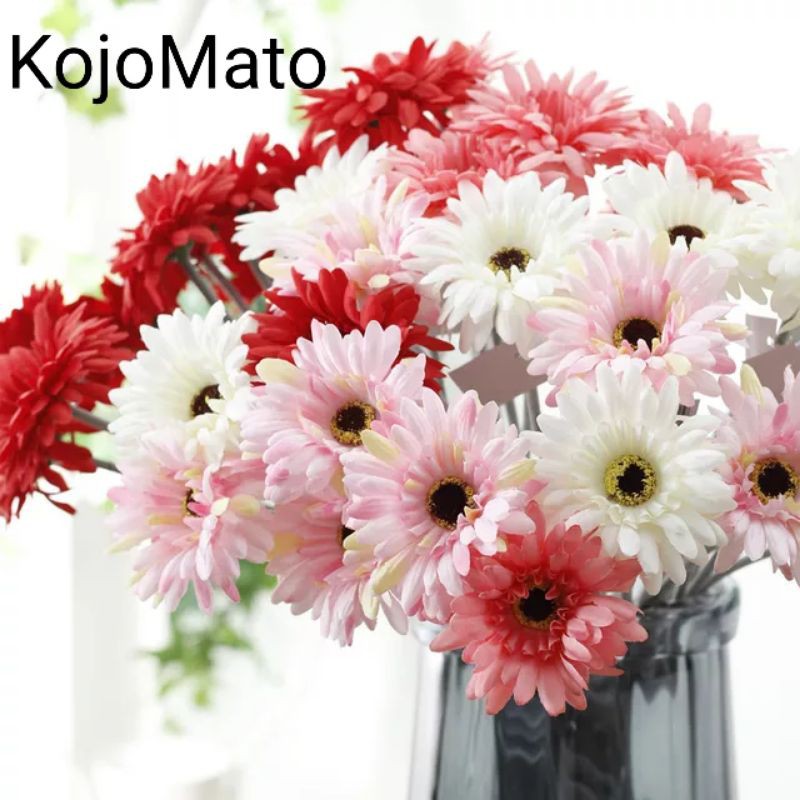 Bunga Aster Krisan Chysanthemum Artificial tangkai panjang bunga plastik mawar dekorasi rumah pesta