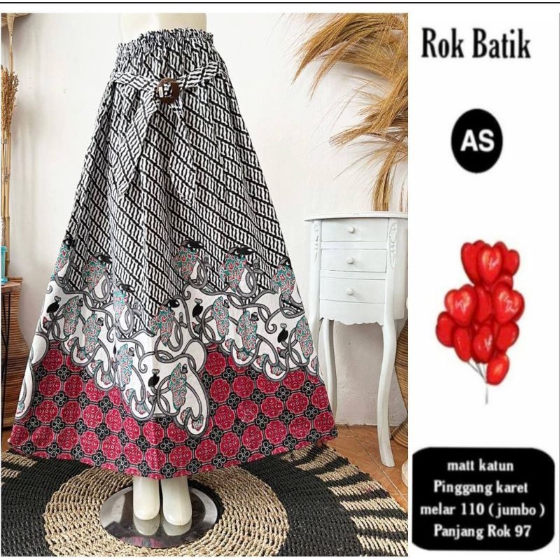 Rok Katun Motif Batik Wanita Remaja Dewasa Panjang Jumbo Fashion Muslim Kekinian Terbaru Pekalongan-14