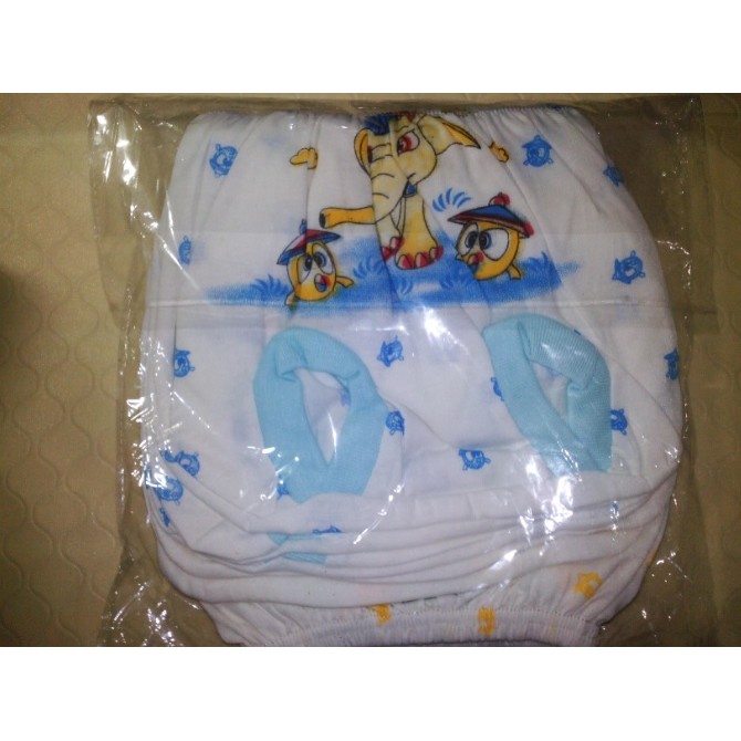 CELANA KACAMATA PUTIH SABLON TC ISI 1 LUSIN Bahan TC Motif Random Boneka / Celana Pop Bayi / Putih Motif Warna Bahan TC Cotton [350gr]