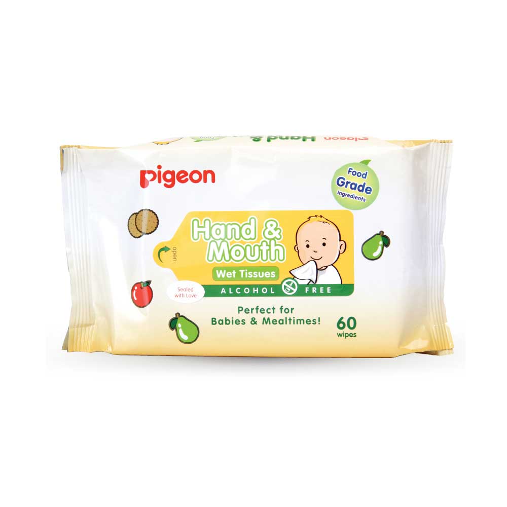 Pigeon Hand &amp; Mouth Wet Tissue Tisu Basah 60 Sheets