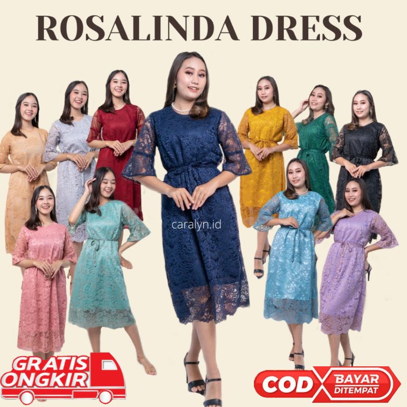 DRESS BRUKAT WANITA KOREA TERBARU DRESS KONDANGAN MURAH ROSALINDA