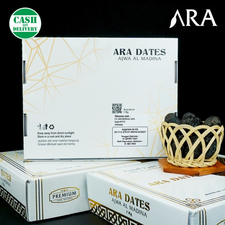 Kurma Ajwa ARA DATES 1 Kg Ajwa Al Madina SUPER PREMIUM