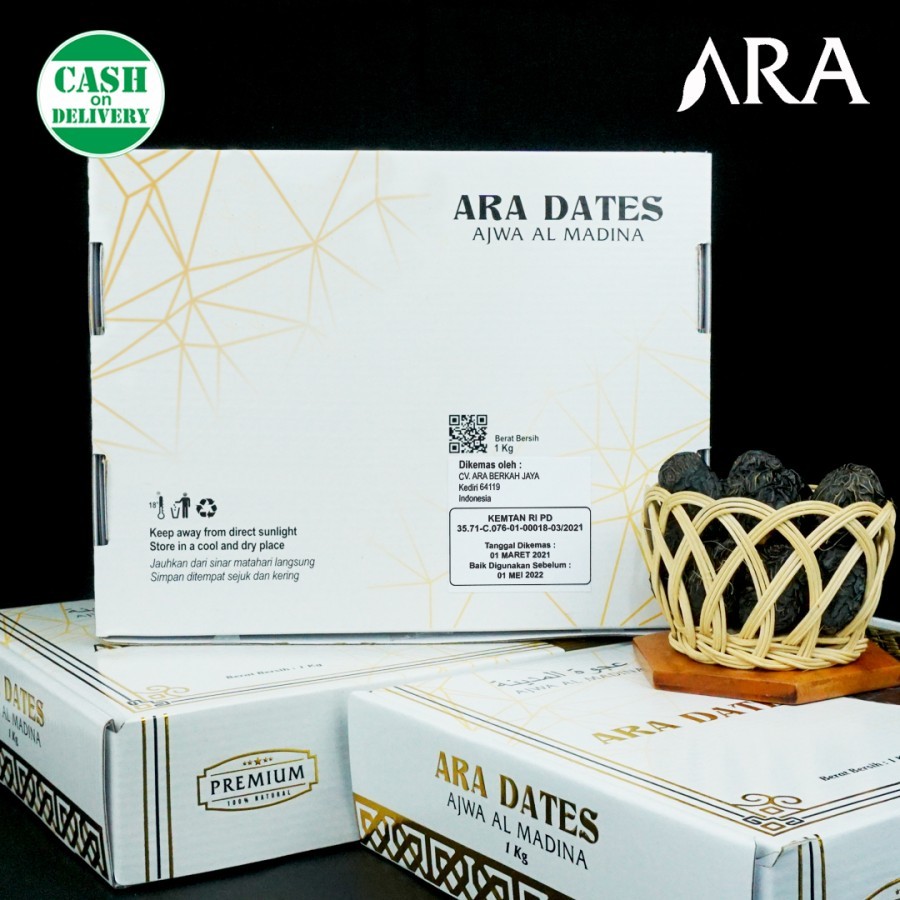 KURMA AJWA ARA DATES 1 KG PREMIUM KEMTAN