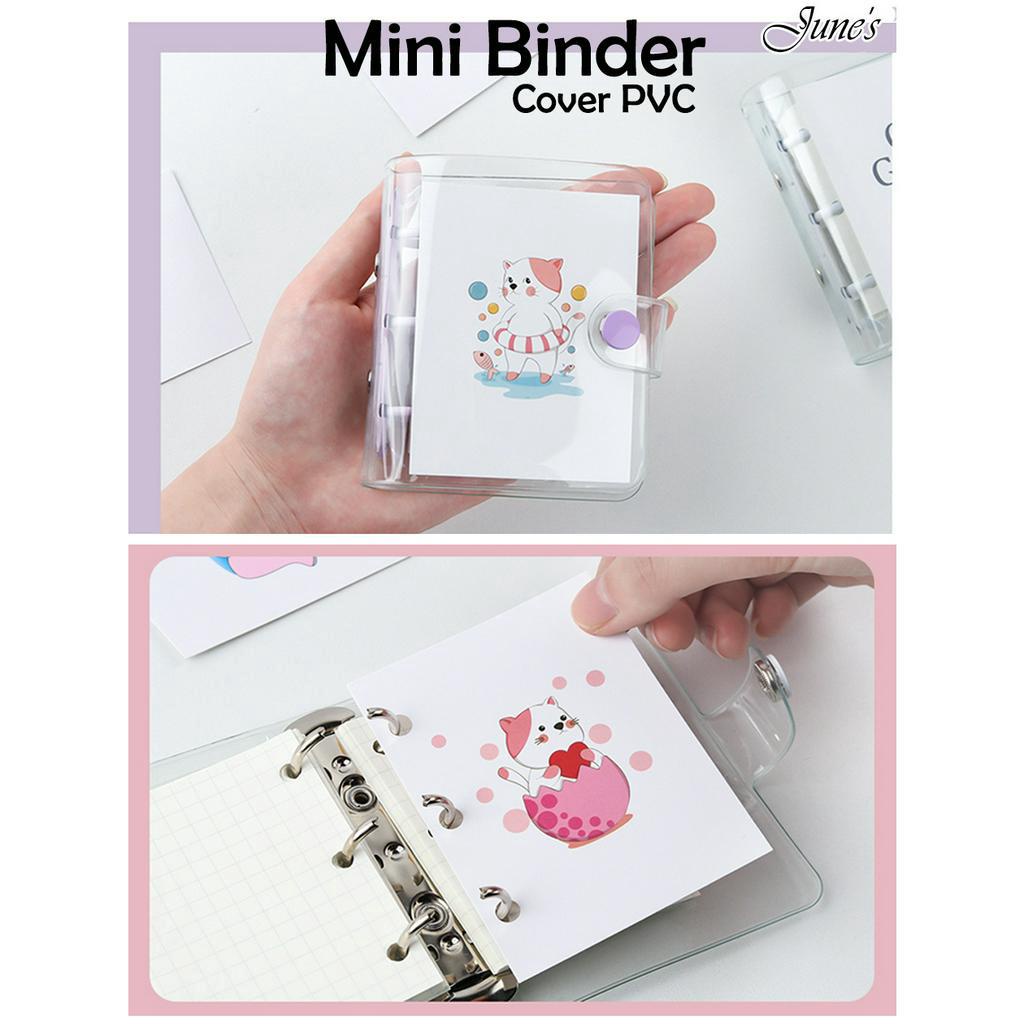 Mini Binder 3 Ring PVC File Bag Buku Notes Stationery Catatan Sekolah Kantor