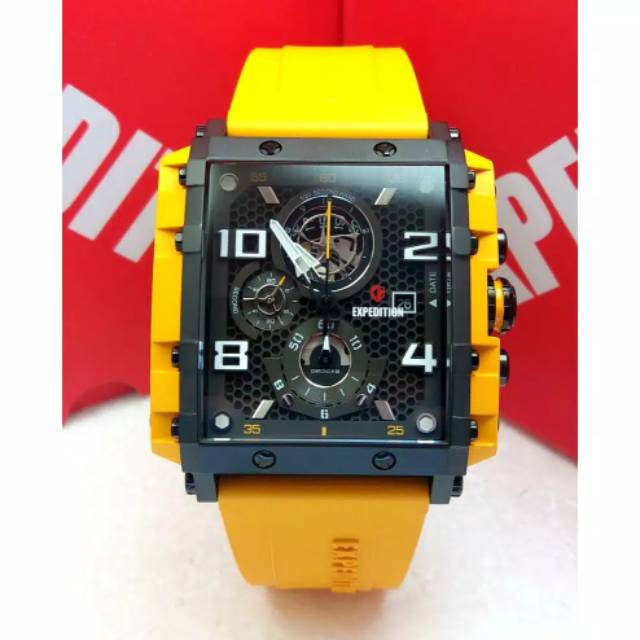 Jam Tangan Expedition E 6757 Tali Rubber Pria / Cowok Original