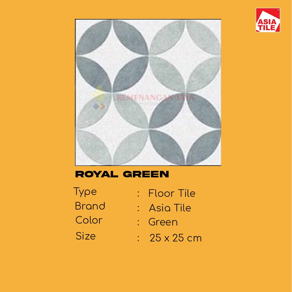 Keramik Murah Asia Tile Royal Green 25x25