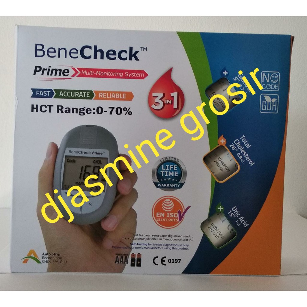 Benecheck Prime ( Glucose-Cholesterol-Uric Acid ) 3in1 + Test Strips