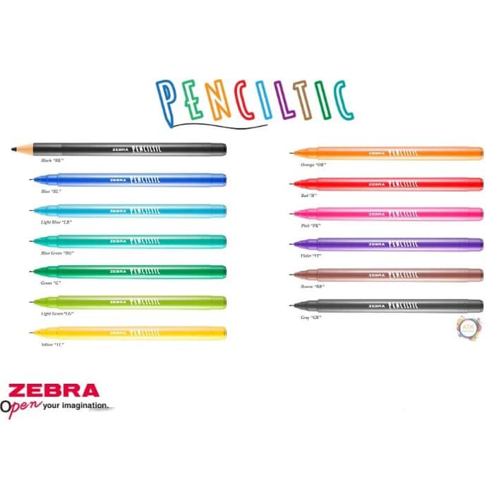 

Pulpen / Pena Fineliner Zebra Penciltic Ready Semua Warna