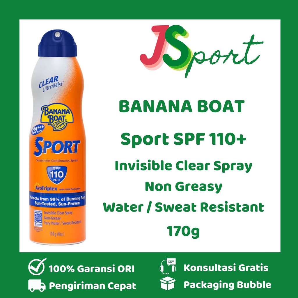 Sunblock Suncreen UV BANANA BOAT ULTRAMIST SPRAY SPORT SPF 110/170gr