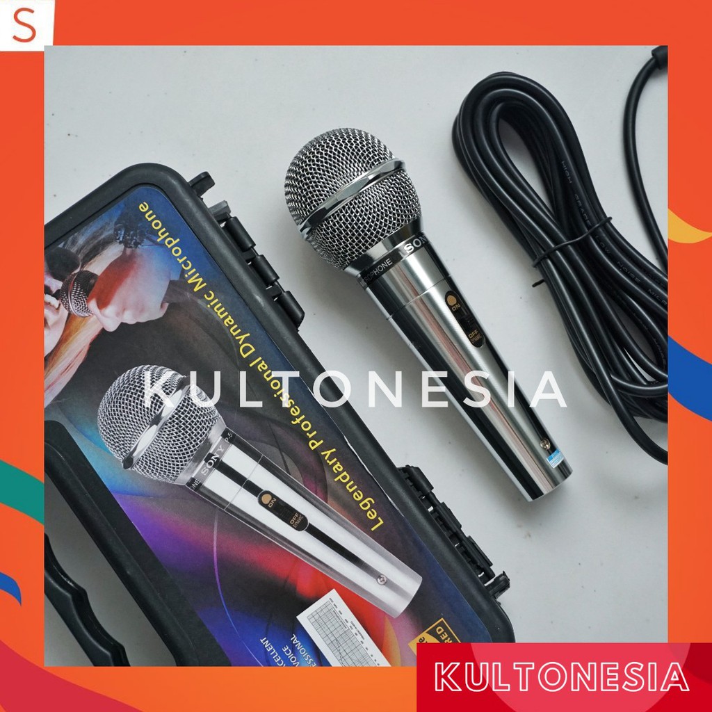 Sony P-5000 Microphone Vocal Profesional Cable Mic Kabel Suara Mantap