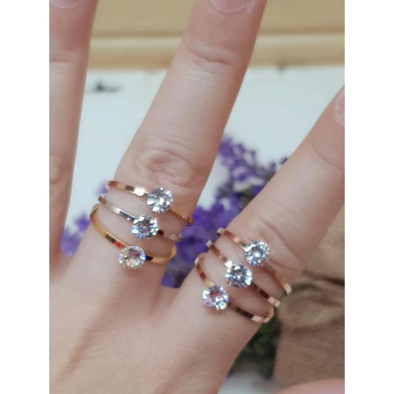 Cincin titanium microdiamond 3susun / cincin microdiamond 3susun / cincin titanium fashion korea