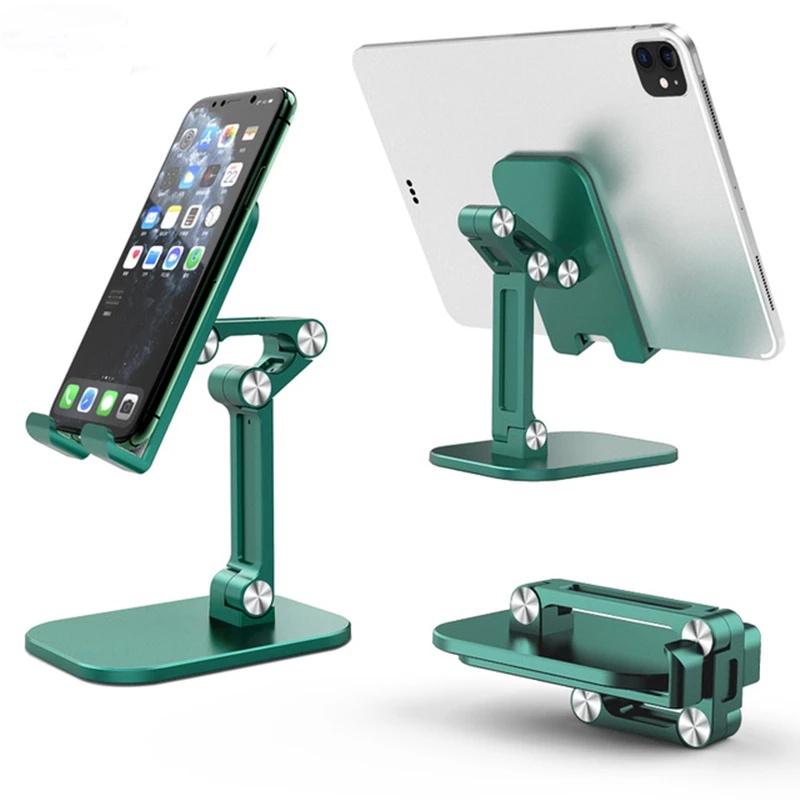 (Green) Stand Holder Hp Universal Bisa Dilipat / Disesuaikan Untuk Iphone / Android