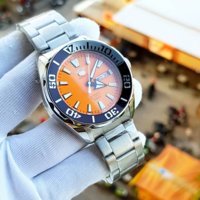 Seiko 5 Sport Silver Orange Automatic