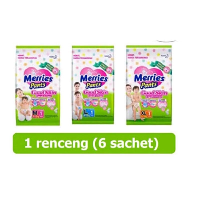 Merries Pants Good Skin / Popok Tipe Celana /Satu Renceng isi 6 Pcs