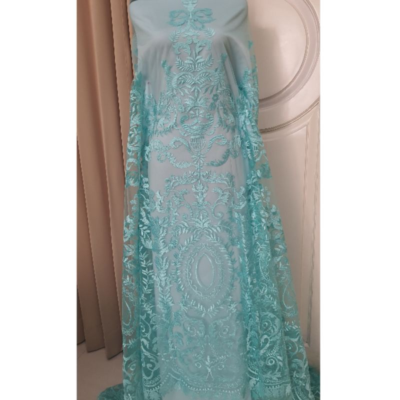 kain tulle bordir elie saab/bahan kebaya/toko kain/ brokat/tile bordir/ tile3d
