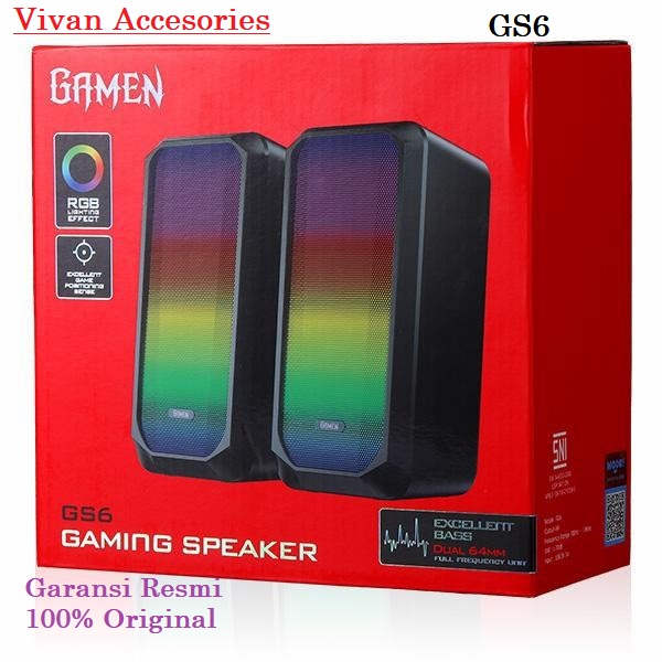 Gamen GS6 Gaming Multimedia Speaker with RGB Rhythm Lights