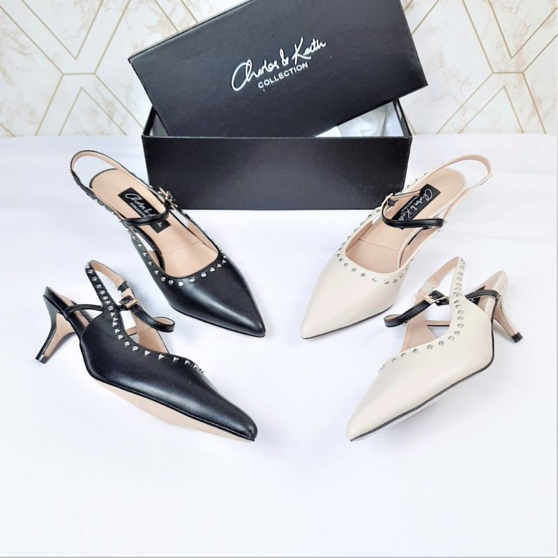 CnK Slingback Kitten Heels with Strap