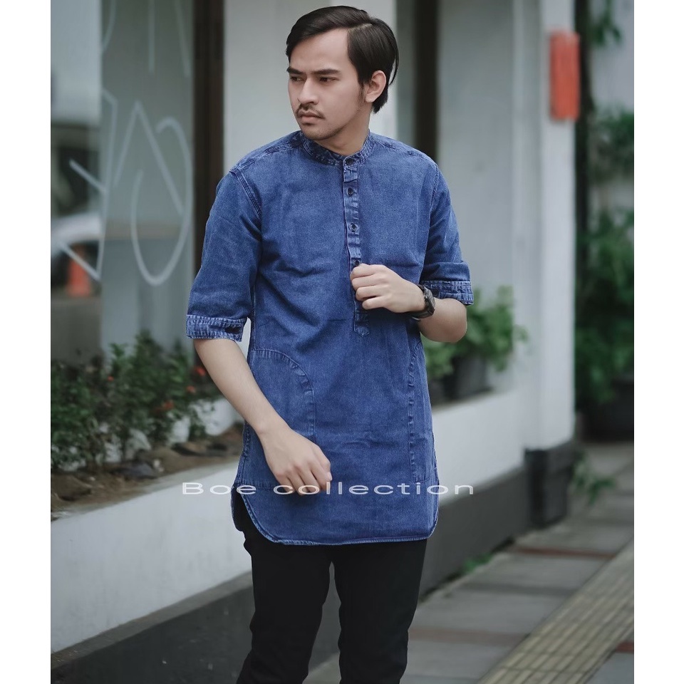 Koko Kurta Jeans Pria Lengan 3/4 | Kurta Jeans Pria Best Seller