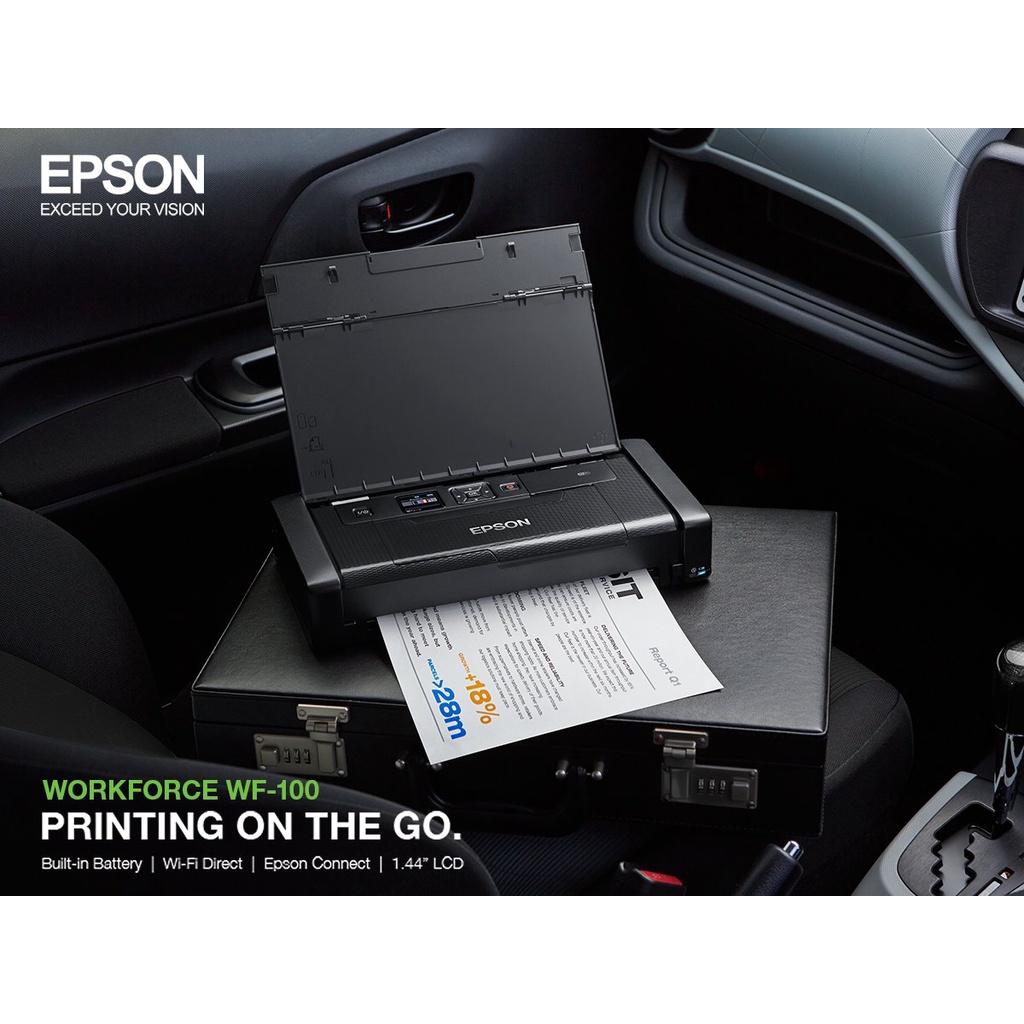 PRINTER EPSON WF 100 WF100 WF-100 PRINTER ULTRA PORTABLE RINGAN WIFI DIRECT