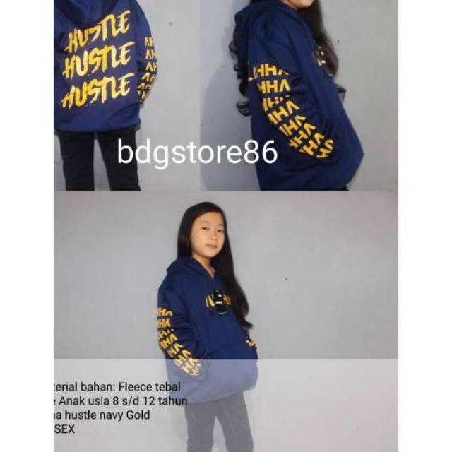 sweater hoodie analk AHHA hustle gold navy/sweater hoodie hustle navy gold