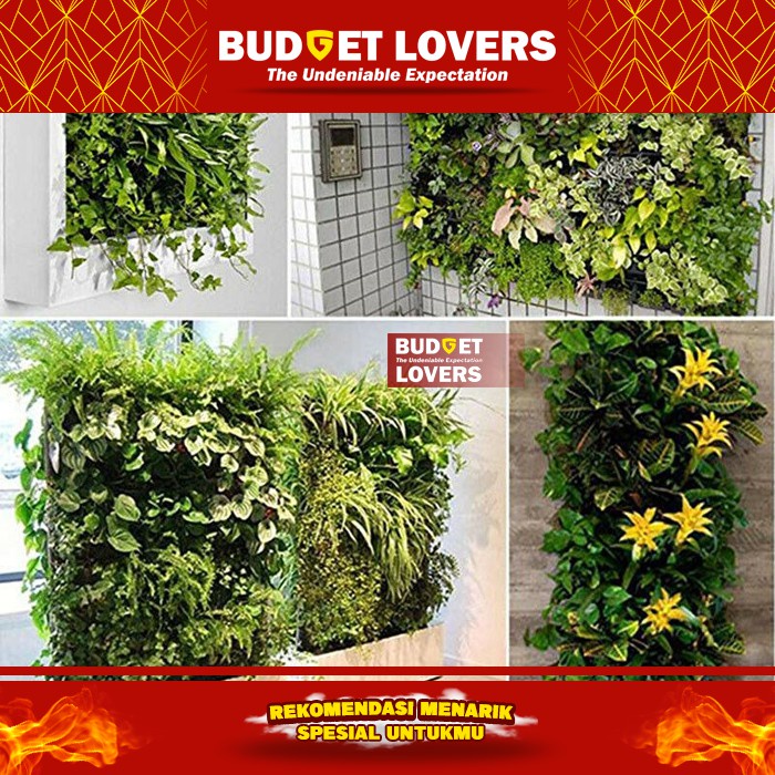 GS8 Pot Gantung Bunga Hias Tanaman Dekorasi Dinding Vertical Garden 9 Slot - HY001 Hitam