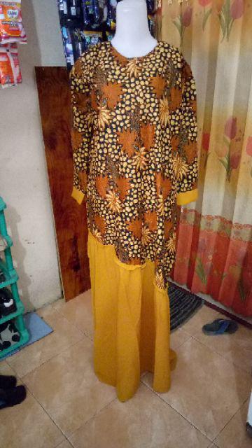 Ms Gamis Batik Sriwedari Maxi Bumil/busui Katun Sogan Allsize Ld 110