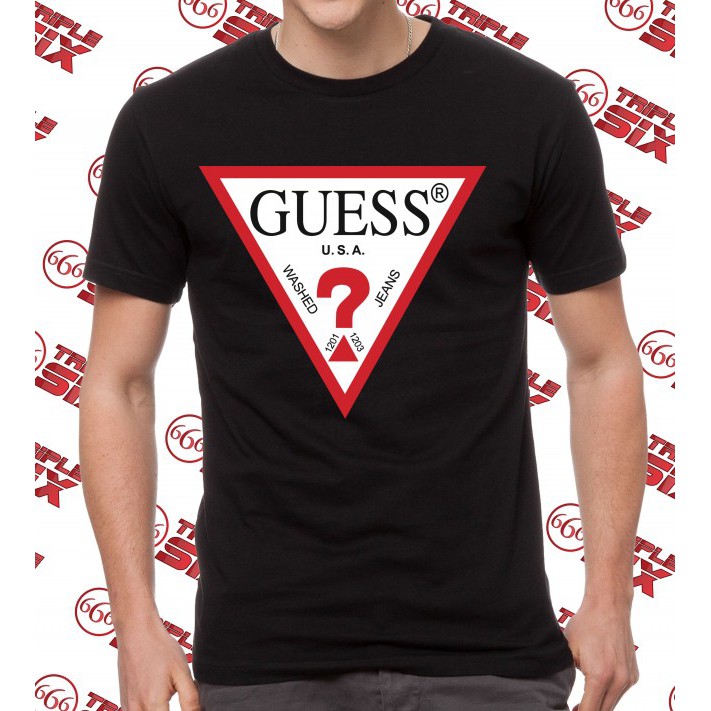 Kaos baju premium tshirt Guess Hitam