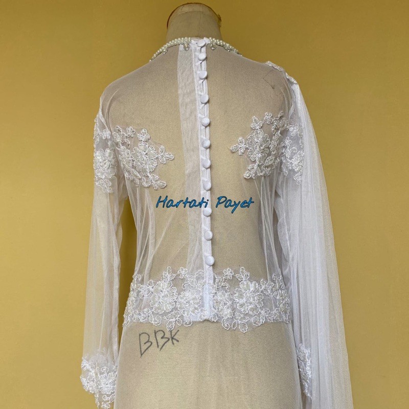 Kebaya Akad Kerah Bulat Full Payet / Kebaya Akad Nikah / Kebaya Pengantin / Gaun Wedding