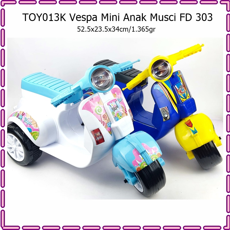 TOY013K Mainan Motor Vespa Mini Anak Music FD 303