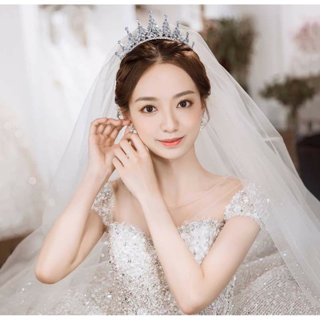 Crystal Crown - Aksesoris Pengantin - Mahkota Bridal Gaya Korea Sweet Princess Alloy Rhinestone Crow