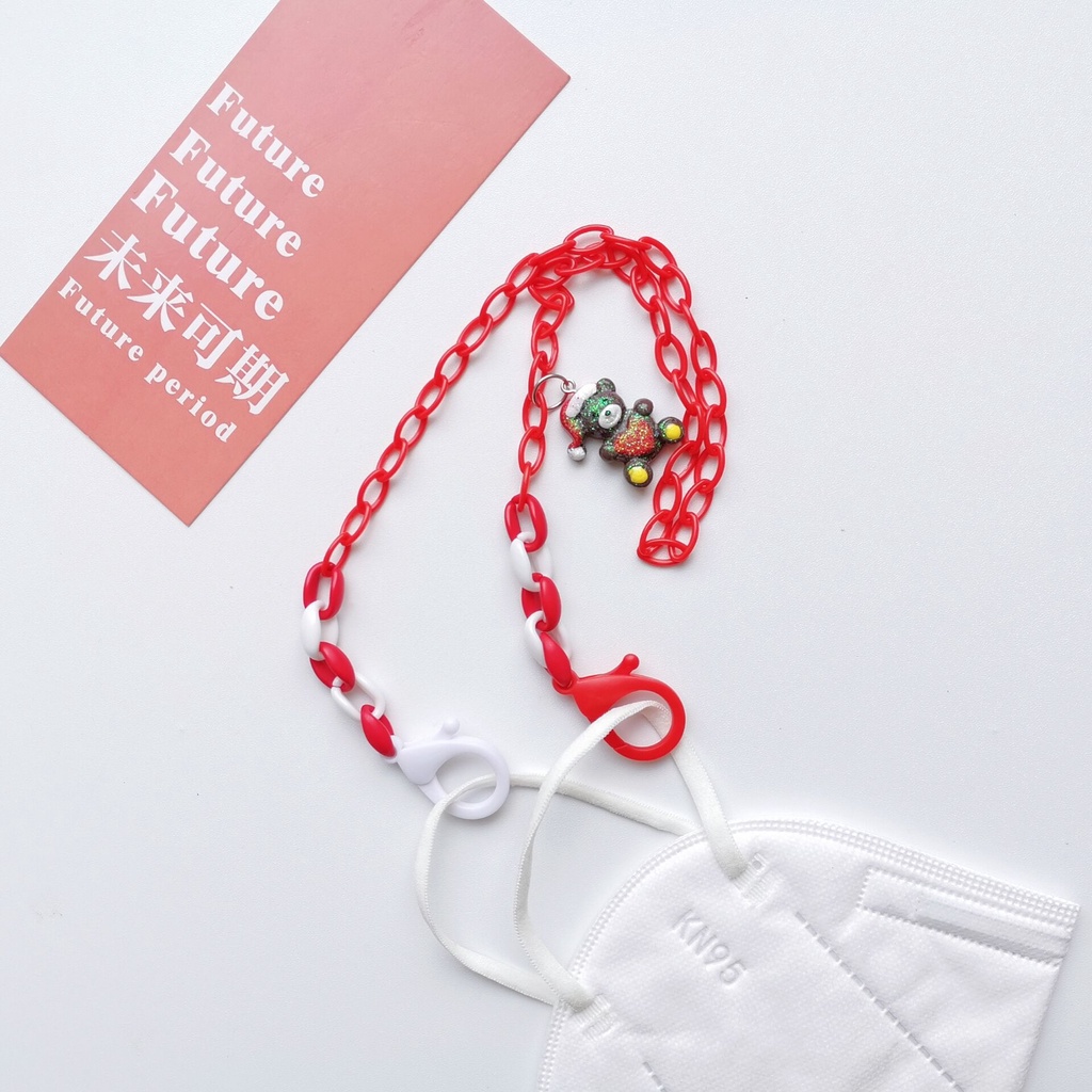 New Creative Cartoon Christmas Acrylic Lanyard Necklace Glasses Chain Headphone Chain Mask Chain