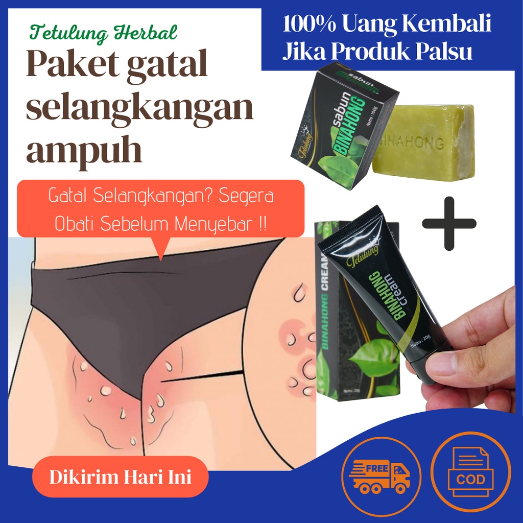 Cream Binahong Dan Sabun Binahong, Paket Hemat Tetulung Binahong, Obat Gatal Selangkangan, Salep Gat