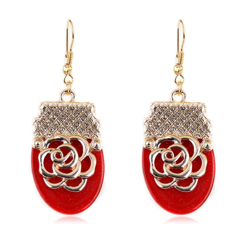 Siy Anting Tusuk Gantung Desain Mawar Gaya Vintageetnik Menarik Untuk Wanita 2018