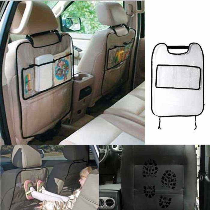 Cover Pelindung Jok kursi Belakang Mobil Bening Transparan + Kantung