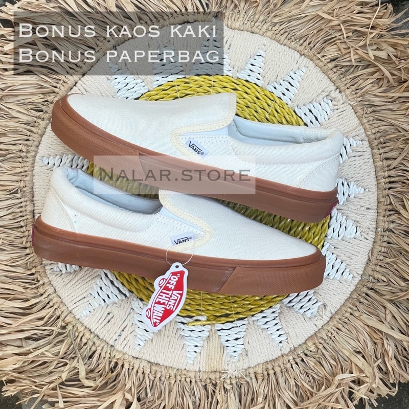 SLIP ON VANS CREAM GUM PRIA WANITA “import quality”