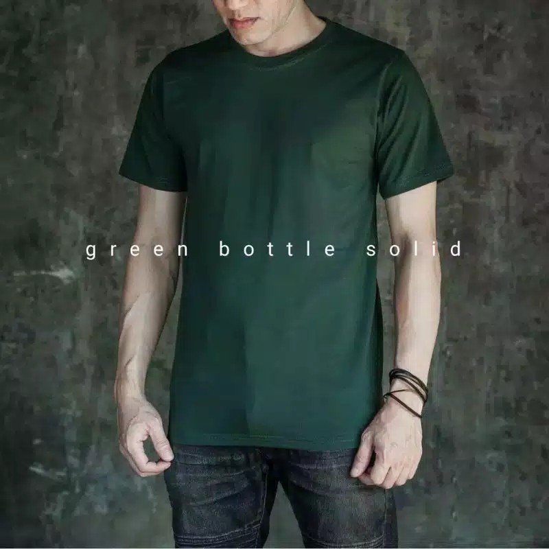 Kaos Polos Hijau Botol / cotton combed / unisex / baju pria / baju wanita