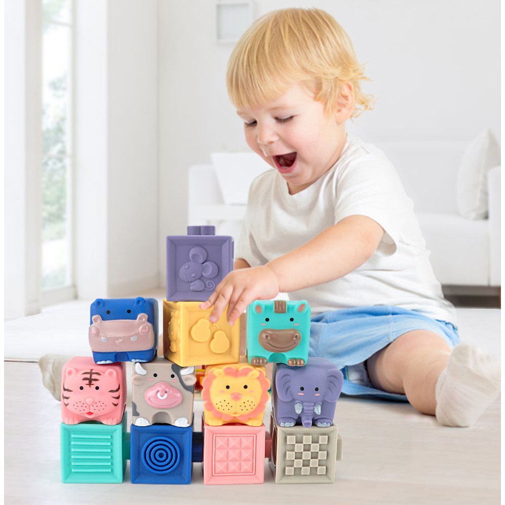 WE Soft Building Blocks / Mainan Balok Lentur / Balok Karet Halus / Animal Cute Soft