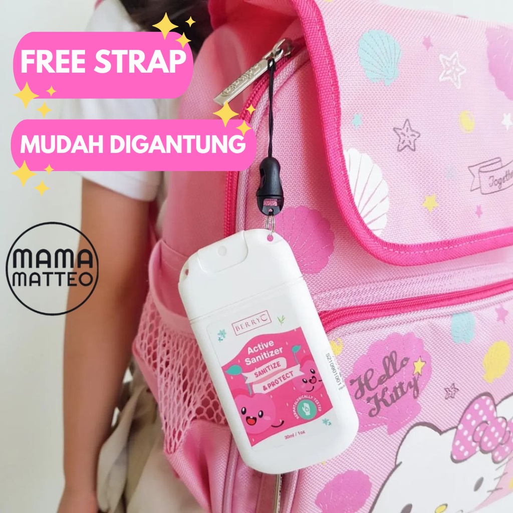 BerryC Pocket Sanitizer Spray Mini 30ML FREE STRAP / bisa isi ulang refill / Hand Sanitizer Anak Kecil / BANDUNG