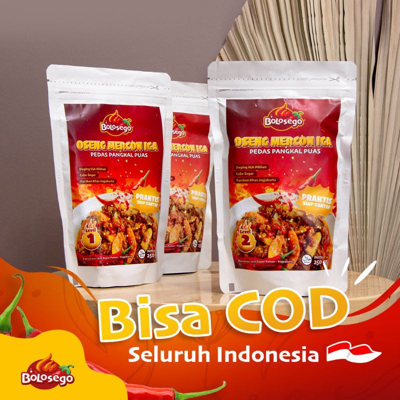 BERGARANSI! COMBO HEMAT 2 (2 PACK OSENG MERCON), FULL IGA SAPI. @200 GRAM.HALAL- BOLOSEGO