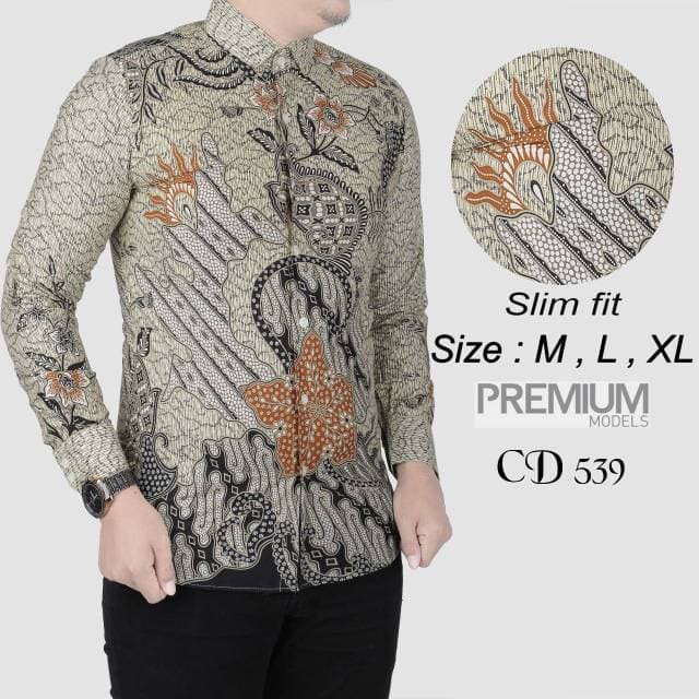 BAJU BATIK PRIA BATIK UNIK BATIK KOKO MEWAH SLIMFIT