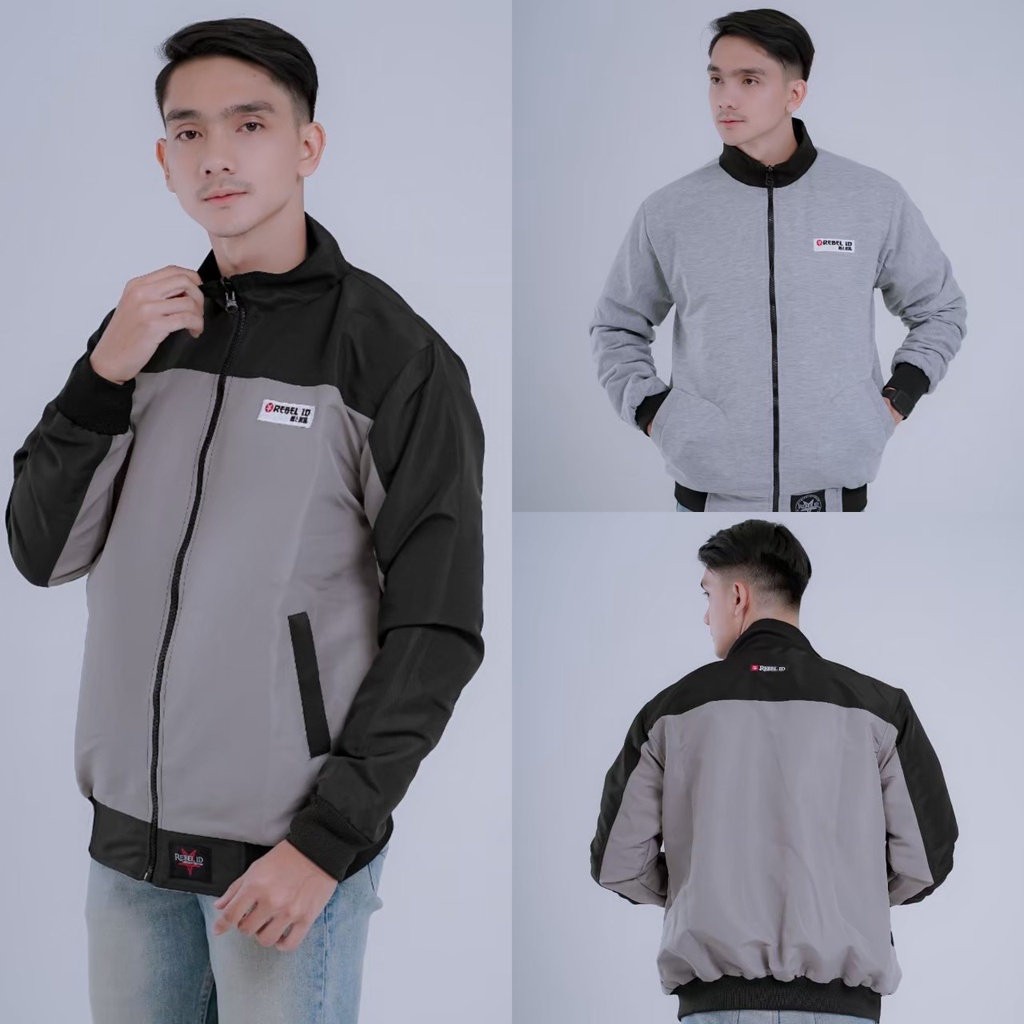 JD - JAKET BOMBER PRIA REBEL ID / JAKET BOMBER PRIA ANTI AIR WATERPROOF PREMIUM TERBARU BISA BOLAK BALIK 2 IN 1