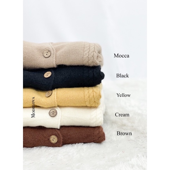 MDLV ~ 19150 KAORI CHUNKY KNIT CARDIGAN KOREA CARDIGAN RAJUT TEBAL KARDIGAN PREMIUM FASHION IMPORT