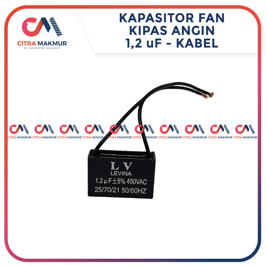 Kapasitor Kipas Angin 1.2 uf Kabel 2 SK Fan AC Capasitor mikro Air conditioner